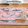 Washable Floral Rug, 5x7ft Non-Slip Foldable Area Rug, Machine Washable Pink Rug for Living Room Bedroom, Pet-Friendly - 3 of 4