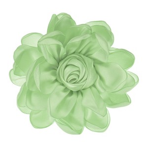 Unique Bargains Alloy Satin Fabric Big Rose Flower Dainty Brooches 1 Pc - 1 of 4