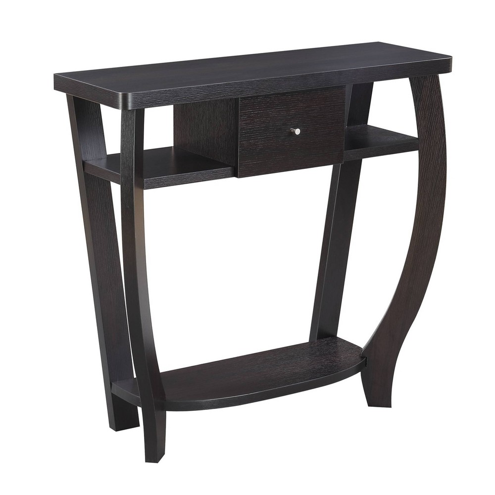 Newport Dorchester Console Table Espresso - Breighton Home: Sleek Storage, 1 Drawer, Shelf, MDF