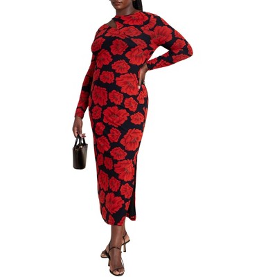 red black floral