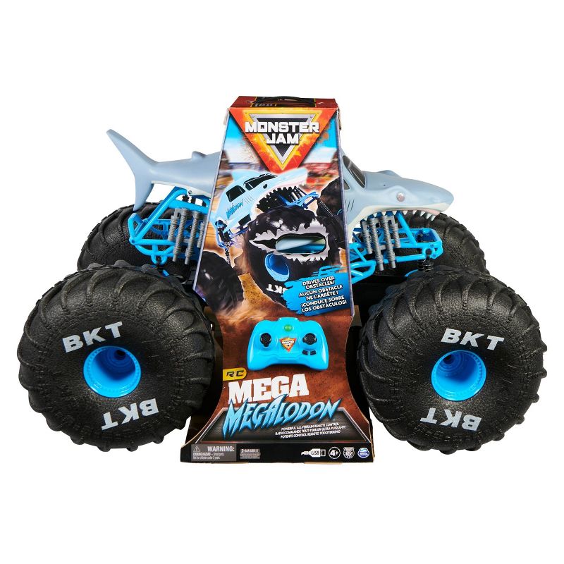 Monster Jam Official Mega Megalodon All-Terrain Remote Control Monster Truck with Lights - 1:6 Scale, 3 of 12