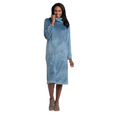 Softies 46 Feather Velour Funnel Neck Lounge Dress : Target