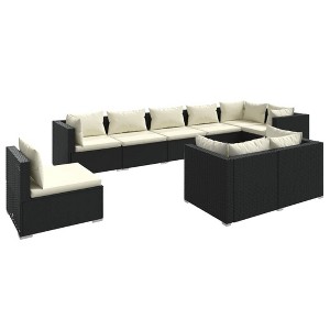 vidaXL Garden Lounge Set Black, Cream - 1 of 4