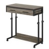 Resenkos Sofa Table, End Table, Side Table,Height Adjustable Desk, Mobile Side Table Portable Desk with Drawers,Gray - 3 of 3