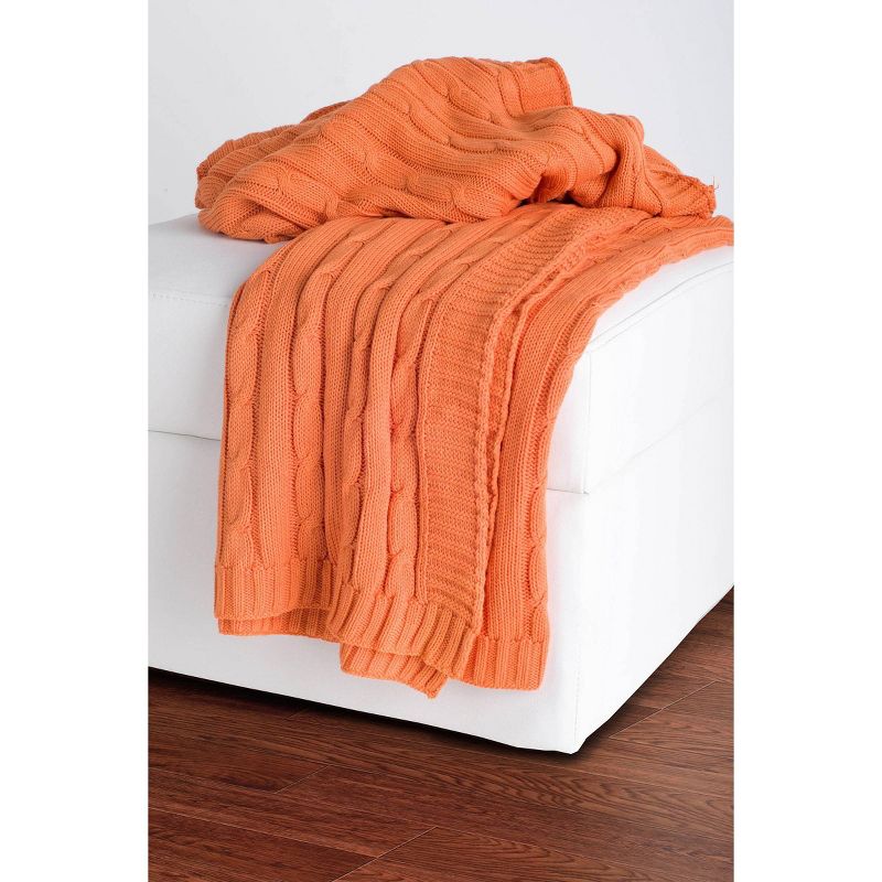 50"x60" Cable Knit Throw Blanket - Rizzy Home, 4 of 5
