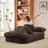 Aukfa 74.8" Convertible Sleeper Sofa Bed, 2-in-1 Folding Futon with Cushion Blanket Comfy Foam Compression Sofas Couches,Dark Brown - 3 of 4