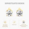 Gilded Lab-Grown Diamond Stud Earrings for Women | 925 Sterling Silver Studs and 14KT Gold 925 Plated Silver | Hypoallergenic Fine Jewelry - 2 of 4