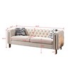 NicBex 84.25 Inch Velvet Tufted 2-Seat Sofa with 2 Throw Pillows for Living Room,Apartment,Bedroom - 3 of 4