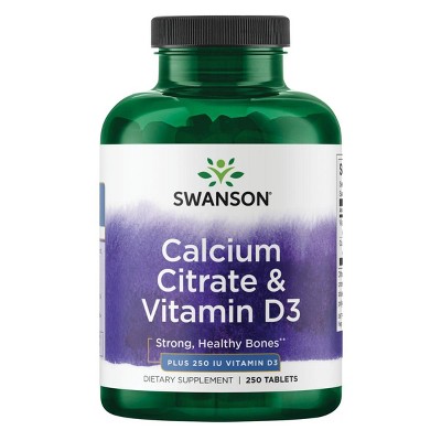 Swanson Calcium Citrate and Vitamin D 250 Tablets.