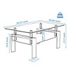 Zeus & Ruta Modern Rectangle Glass Coffee Table - 4 of 4