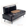SKRAN Faux Leather Upholstered With side table, 360-degree Swivel tray couch,Window Bench with Metal Legs for Bedroom, Living Room - 3 of 4
