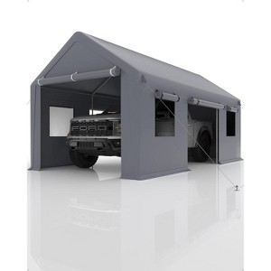 Heavy Duty Carport Canopy, 12x20 FT Outdoor Metal Garage Shelter with Removable Sidewalls & Doors, Portable Storage Shed - 1 of 4