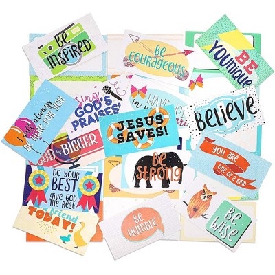 Juvale 60-Pack Kids Inspirational Christian Lunch Box Notes, 30 Assorted Card Designs, 3.5 x 2 Inches