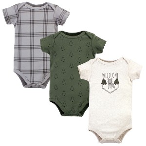 Hudson Baby Infant Boy Cotton Bodysuits, Wild One Wolf - 1 of 4