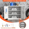AOBABO 31.5" H Small Garage Storage Cabinet with Pegboard,Lockable and 2 Adjustable Shelves for Garage, Office, School, Assembly Required, White - 4 of 4