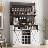 Bar Cabinet 75 in Tall Coffee Hutch Large Kitchens Hutch Farmhouse Coffee Bar Cabinet Cupboard with Sliding Barn Door - 3 of 4