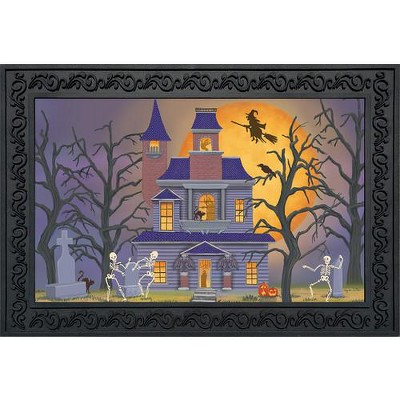 Briarwood Lane Haunted House Party Halloween Doormat Full Moon Indoor / Outdoor 30" x 18"