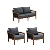 Nathan James 3pc Freya Bohemian Wood Outdoor Patio Conversation Set Dark Gray - 2 of 4