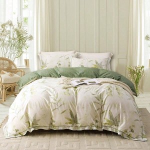 Queen Size Floral Duvet Cover Set, 500 Thread Count, Soft 100 Cotton, 3 - Piece, Breathable with Zipper and Corner Ties. - 1 of 4