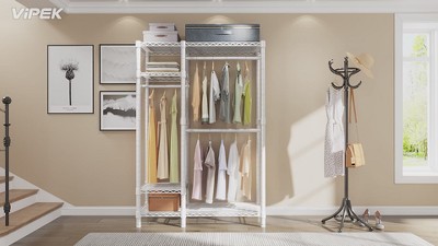 Black Heavy Duty Metal Freestanding Wardrobe Closet Rack
