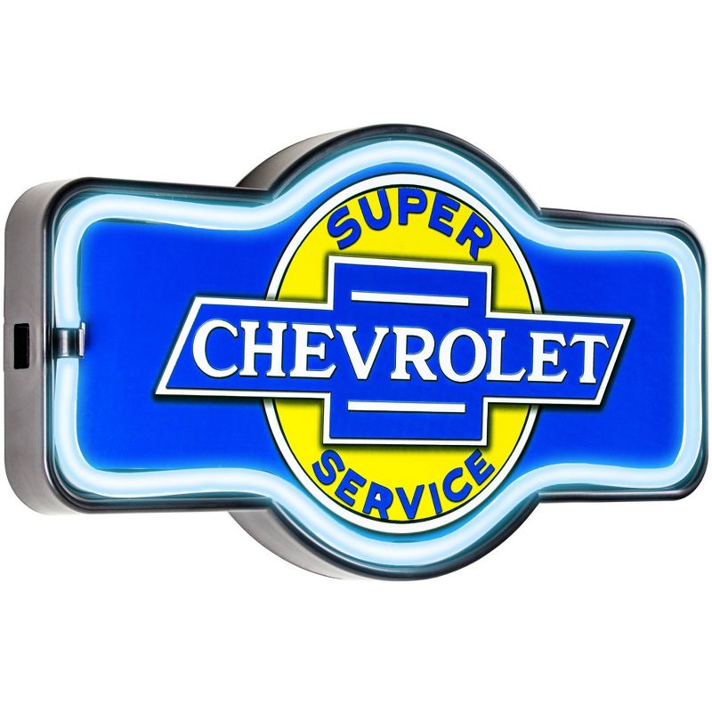 Officially Licensed Chevrolet LED Neon Light Sign Wall Decor Blue - American Art Decor, 1 of 10