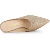 Allegra K Women's Glitter Pointed Toe Slip on Chunky Heels Slide Mules - 4 of 4