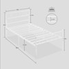 Homhougo Modern Twin-XL Size Metal Platform Bed Frame with Headboard & Footboard – 13.7" Underbed Storage White - 2 of 4