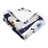 50"x60" Full/Queen Kids' Sherpa Car Track Throw Blanket Navy - Lush Décor - image 3 of 4