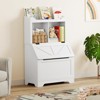 Kids Toy Storage Organizer, Kids Bookshelf and Toy Storage with Flip-Top Lid and Cubby, Wood Kids Bookcases Fit for Playroom, Children's Room, Bedroom - 2 of 4