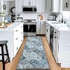 Washable  Area Rug, Non-Slip TPR Backing, Stain Resistant, Vintage Floral Design, Foldable Low Pile Accent Carpet for Living Room & Bedroom - 2 of 4