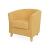 PAGED Modern Accent Chair, Fabric Barrel Club Chair with Wooden Legs, Living Room Reading Chair for Bedroom - 2 of 4