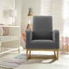 Upholstered Glider Rocking Chair, High Back Nursery Chair with Side Pocket Wood Legs, 300lbs Capacity Modern Rocker, Non Slip Rubberwood Base - 2 of 4