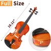 TopComfy 4/4 Acoustic Violin Set with Case Bow Rosin Strings Tuner Shoulder Rest for Adult Beginners and Enthusiasts Play - 3 of 4