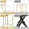 Garvee Bar Stools Set, Counter Height Bar Stools with Soft Velvet Upholstery & Metal Legs, Kitchen Island Stools with Back for Home Bar - 3 of 4