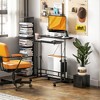 HOMCOM Standing Desk with Power Outlets, Height Adjustable Stand Up Desk with Tiltable Tabletop, Lockable Wheels, Shelf, for Home Office, Black - 2 of 4