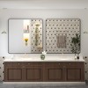 Apmir 38 in. W x 38 in. H Square Aluminum Alloy Framed and Tempered Glass Wall Mirror in Matte Black - 3 of 4