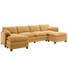 Hyleory Corduroy U-Shaped Sectional Sofa, 4-Seater Couch with 2 Movable Ottomans, Modular Living Room Furniture - 4 of 4
