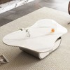 KWPZQEB 41.70" Coffee Table with Irregular Butterfly Top, Modern Coffee Table with Storage Shelf & Drawer, Cocktail Table for Living Room - 4 of 4