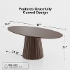 Cone Wide Strip With Convex Wood Color, Oval Dining Table With Slanted Edges At The Bottom(Cone Base). - 3 of 4