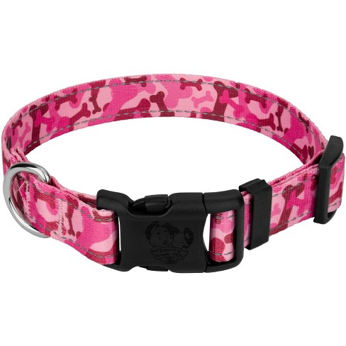 Premium Pink Bone Camo Reflective Dog Collar