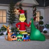 Airblown-Grinch Putting Train in Santa Sack-LG Scene-Dr. Seuss - 2 of 4