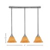 Toltec Lighting Any 3 - Light Chandelier in  Brushed Nickel with 7" Firré Saturn Shade - 2 of 2
