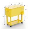 Karl Home 80 QT Yellow Patio Cooler Cart with Tray - 2 of 4