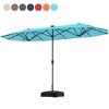 Costway 13FT Double-sided Patio Umbrella with Solar Lights Crank Handle Umbrella Base Beige/Tan/Gray/Wine/Navy/Orange - 2 of 4