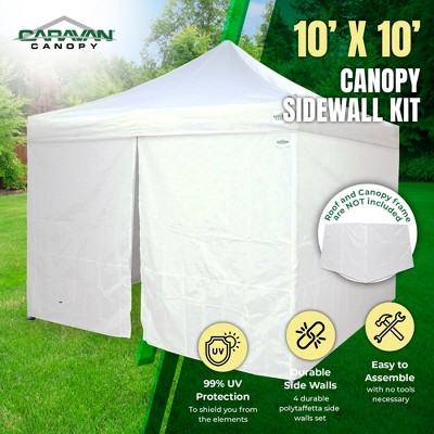 White Polytaffeta Canopy Tent Sidewalls with Zippered Door