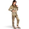 Anna-Kaci Lounge Women's Satin Leopard Print Pajama Set with Button-Down Top- Brown,Small - 3 of 4