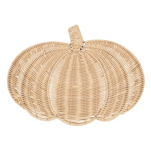 Saro Lifestyle Fall Harvest Rattan Pumpkin Placemat (Set of 4) - 1 of 4