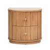 VYNXARIA 24" 2-Drawer Storage Side Table, Natural Brown Beech Wood - 2 of 4