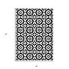 Black Gray And Silver Floral Medallion Washable Indoor Outdoor Area Rug - 3 of 4
