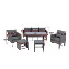Isabel 6-Piece All-Weather PE Wicker Patio Dining Set, Outdoor Furniture with Big Size Table - Maison Boucle - 4 of 4